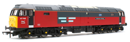 R30543 RailRoad Class 47/7 RES 47749 'Atlantic College' Diesel Locomotive