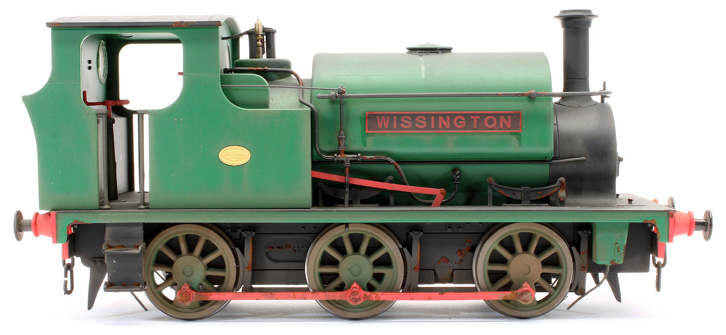 Bespoke Weathered Hudswell Clarke 'Wissington' 0-6-0 Tank Green Steam Locomotive - Heavy Finish, Nameplate Added, Works Plate Added