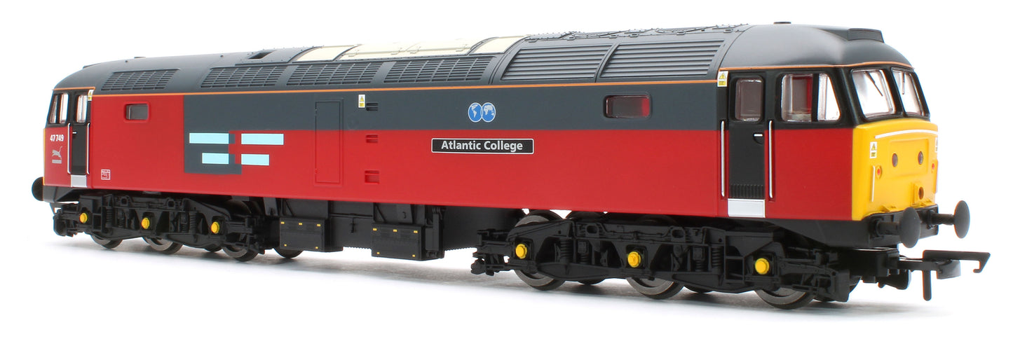 R30543 RailRoad Class 47/7 RES 47749 'Atlantic College' Diesel Locomotive