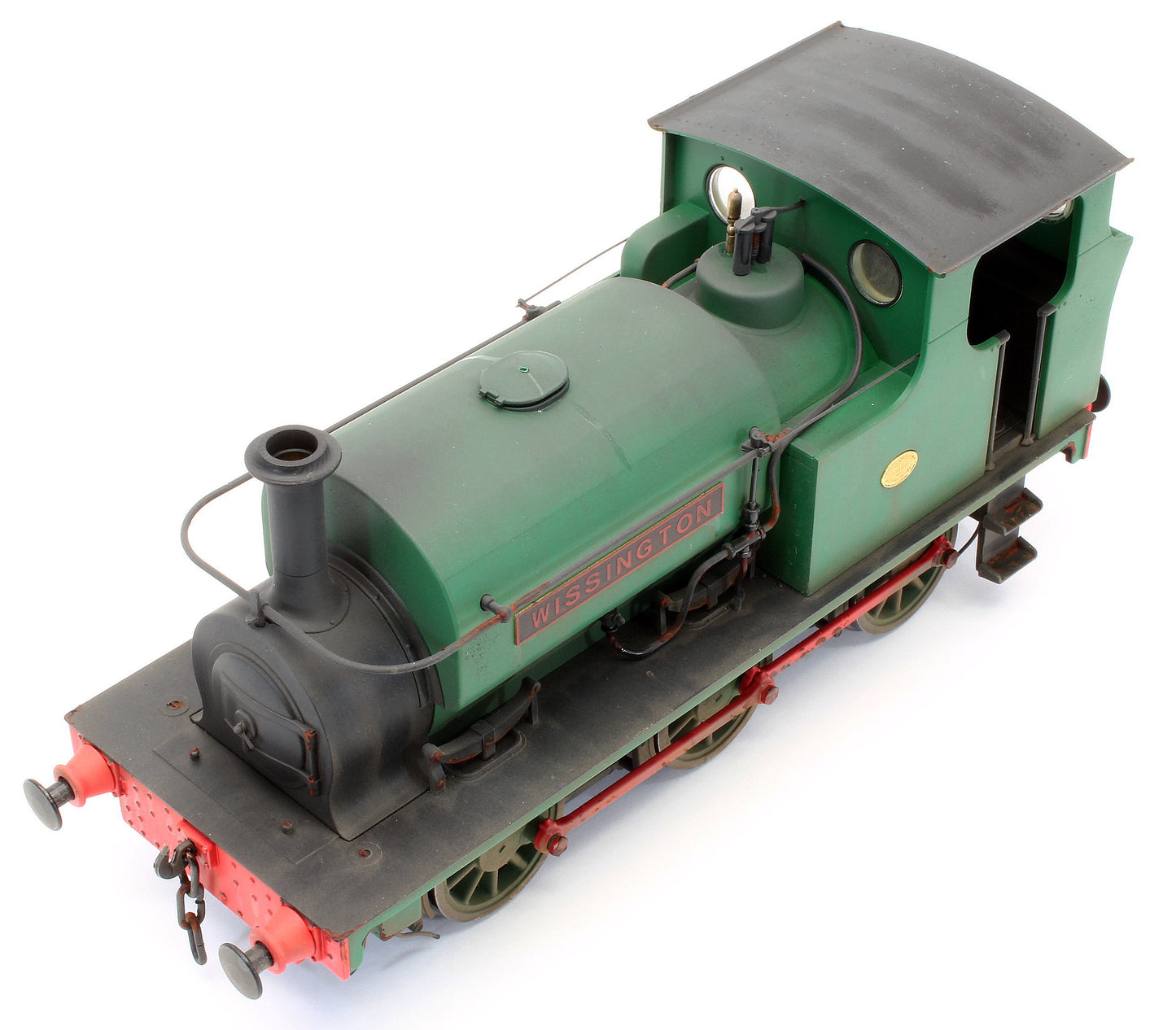 Bespoke Weathered Hudswell Clarke 'Wissington' 0-6-0 Tank Green Steam Locomotive - Heavy Finish, Nameplate Added, Works Plate Added