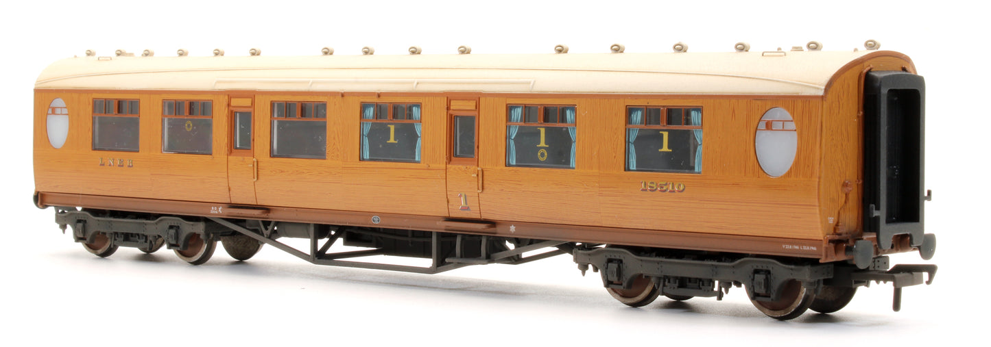 Pre-Owned Thompson Composite Corridor Coach LNER Teak '18510' - Custom Weathered