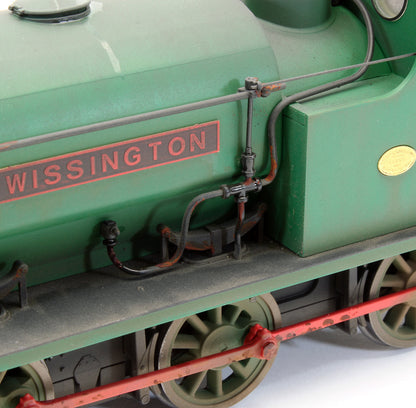 Bespoke Weathered Hudswell Clarke 'Wissington' 0-6-0 Tank Green Steam Locomotive - Heavy Finish, Nameplate Added, Works Plate Added