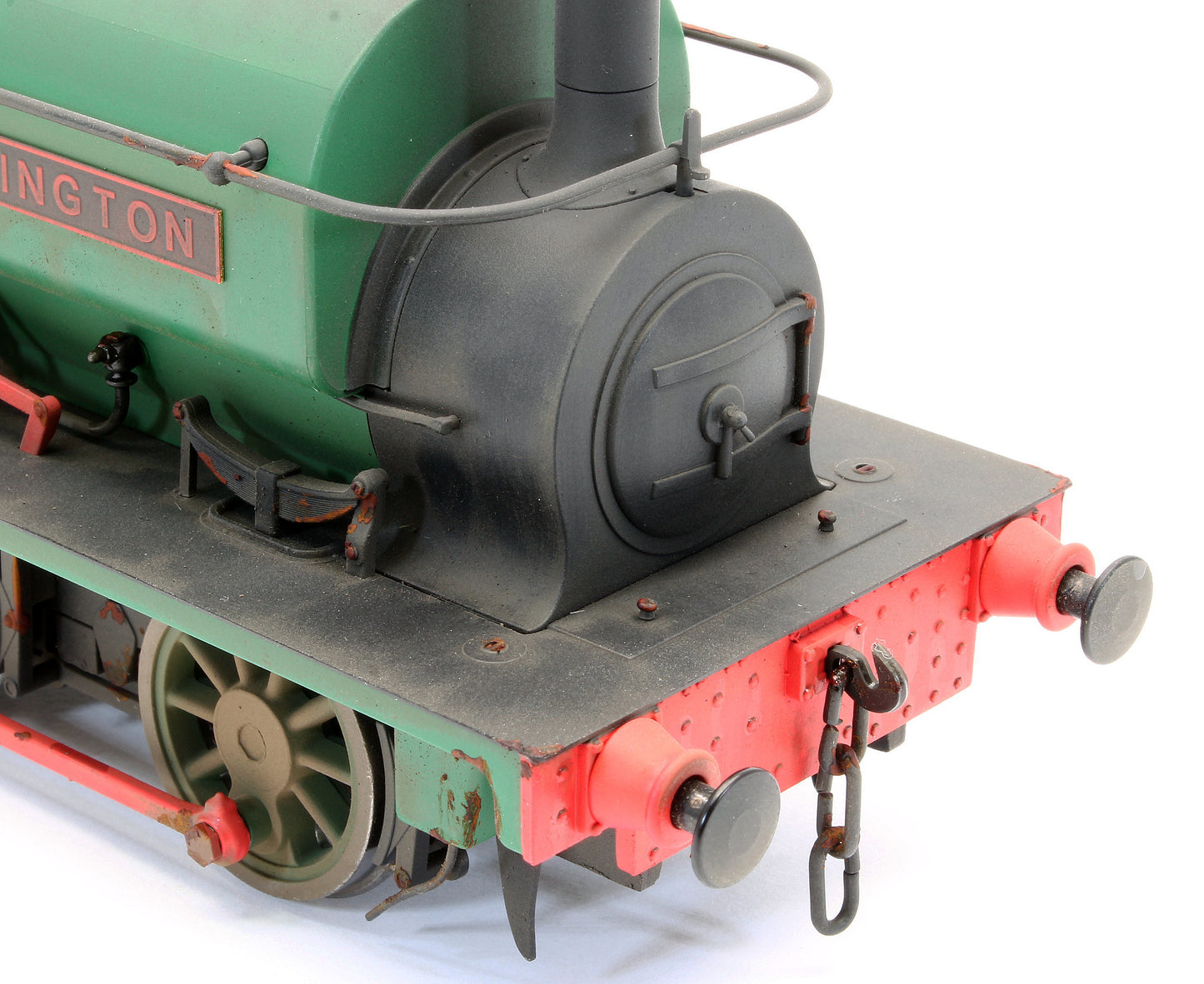 Bespoke Weathered Hudswell Clarke 'Wissington' 0-6-0 Tank Green Steam Locomotive - Heavy Finish, Nameplate Added, Works Plate Added