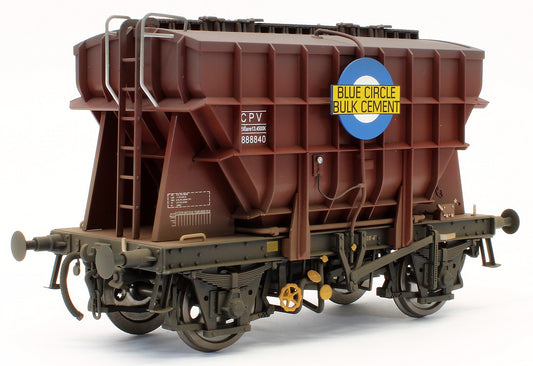 Bespoke Weathered Presflo Wagon 'Blue Circle' Bauxite B888840 - Light Finish, Renumbered