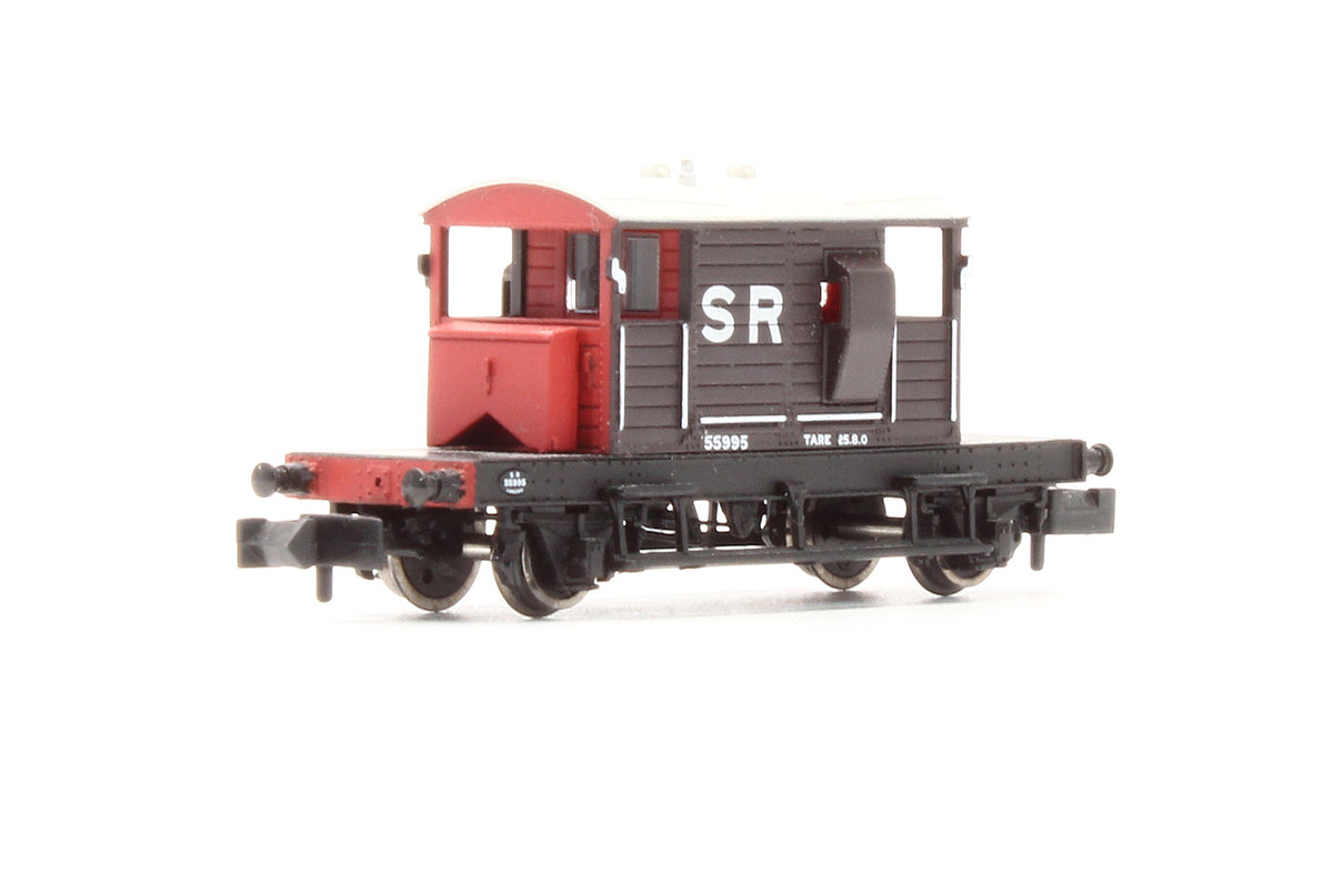 Pre-Owned 377-850 SR Pill Box Brake Van SR Brown White Roof '55995'