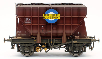 Bespoke Weathered Presflo Wagon 'Blue Circle' Bauxite B888840 - Light Finish, Renumbered