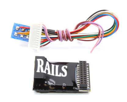 Rails Connect Decoder, 21 Pin Direct (8 Pin Harness) 4+2 Function Decoder