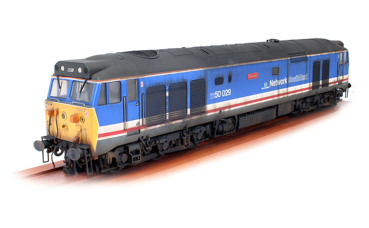 Pre-Owned Class 50 029 'Renown' Revised Network SouthEast Diesel Locomotive - Custom Weathered