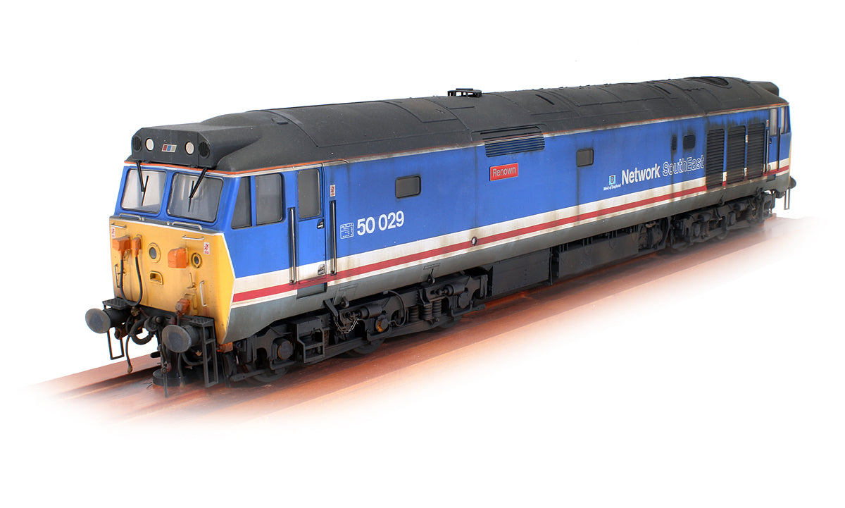 Pre-Owned Class 50 029 'Renown' Revised Network SouthEast Diesel Locomotive - Custom Weathered