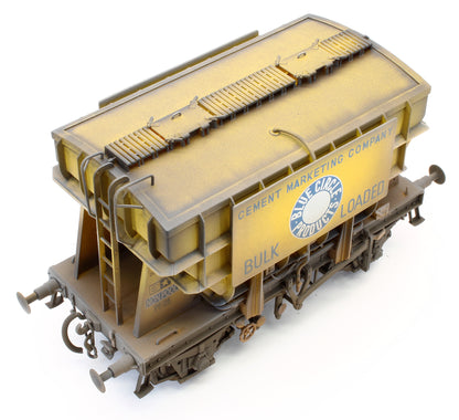 E3003UHW Bespoke Weathered Presflo Wagon 'Blue Circle' Yellow Un-Numbered - Heavy Finish