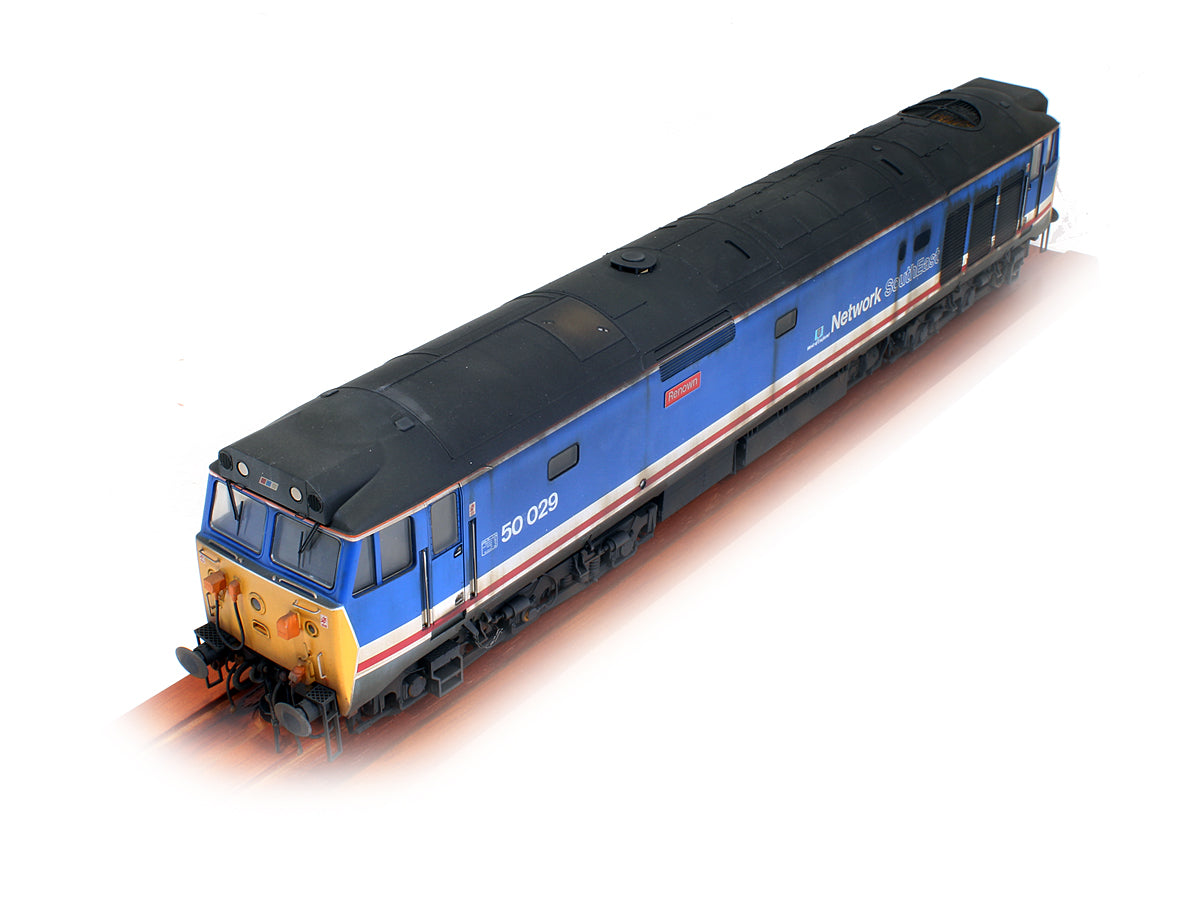 Pre-Owned Class 50 029 'Renown' Revised Network SouthEast Diesel Locomotive - Custom Weathered