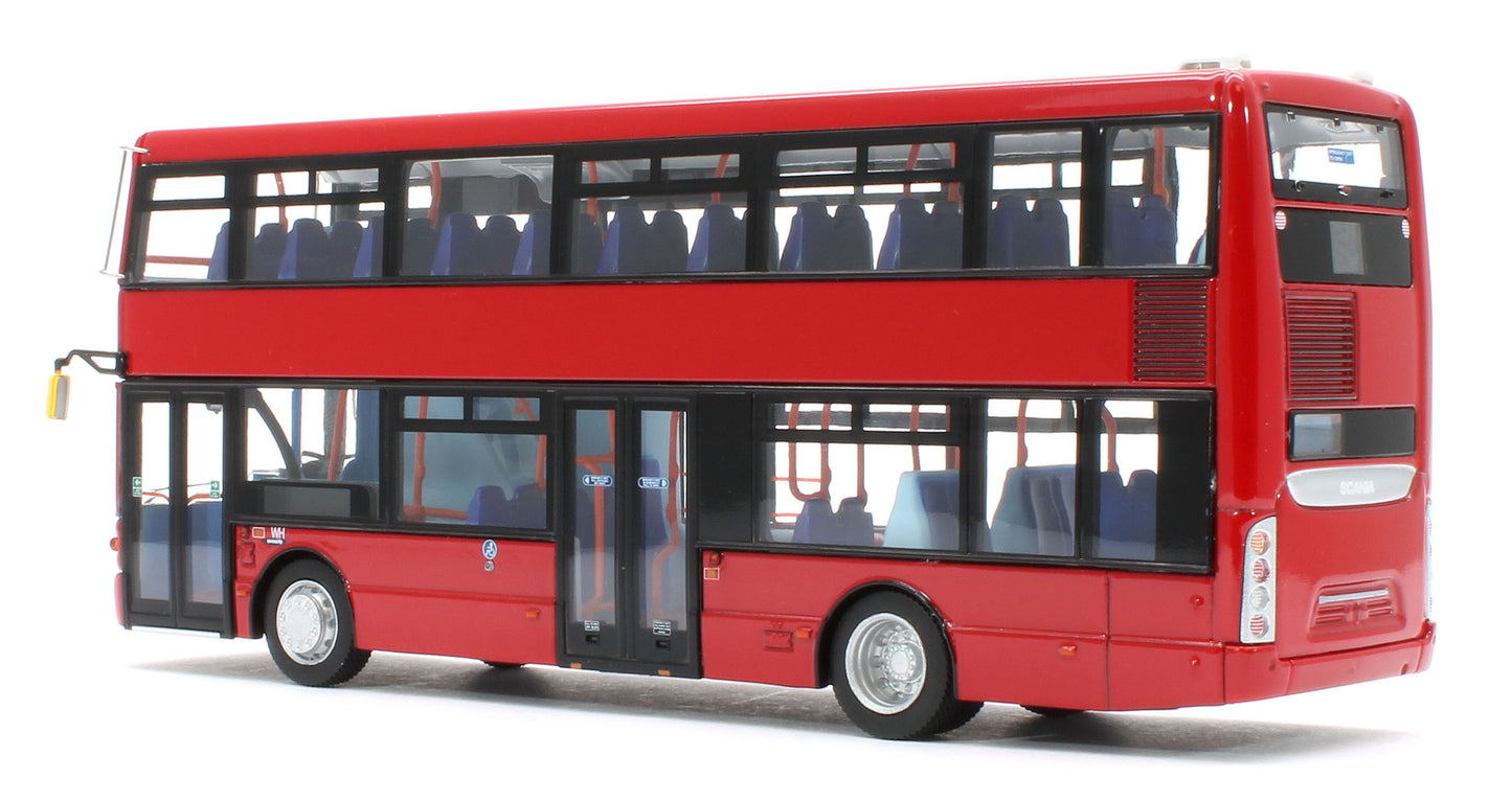 UKBUS0078 Scania OmniCity Double Decker Bus All Plain Red