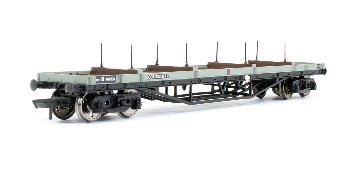 Pre-Owned 30T Bogie Bolster Wagon BR Grey With Pipes Load