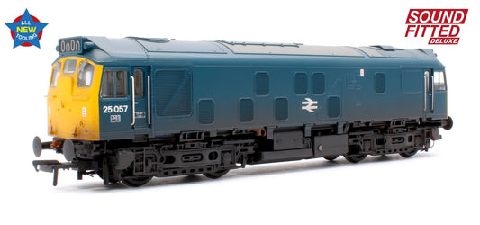 Class 25/1 25057 BR Blue Diesel Locomotive - DCC Sound Deluxe & Weathered