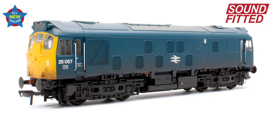 Class 25/1 25057 BR Blue Diesel Locomotive - DCC Sound & Weathered