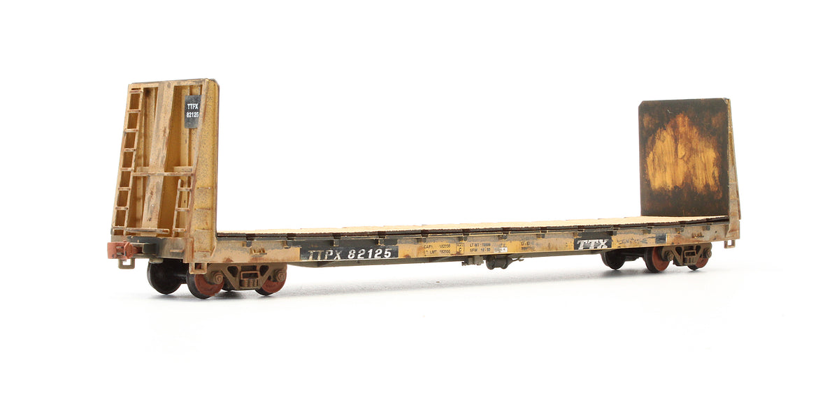 Pre-Owned Domino TTX 60' Bulkhead Flat - Road #82125 - Custom Weathered