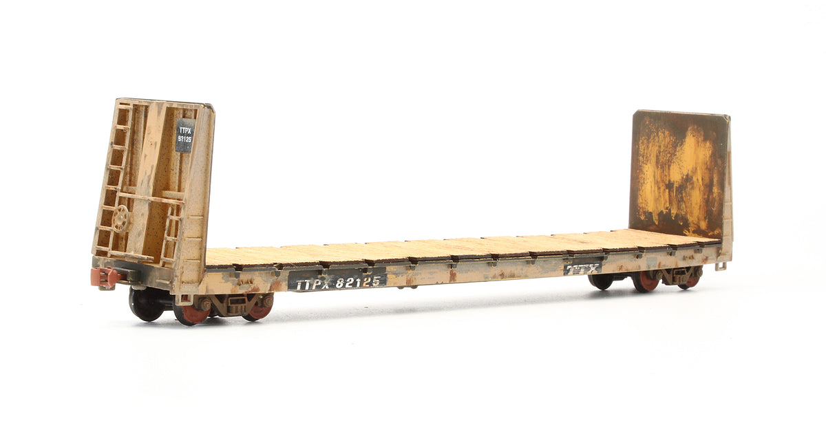 Pre-Owned Domino TTX 60' Bulkhead Flat - Road #82125 - Custom Weathered