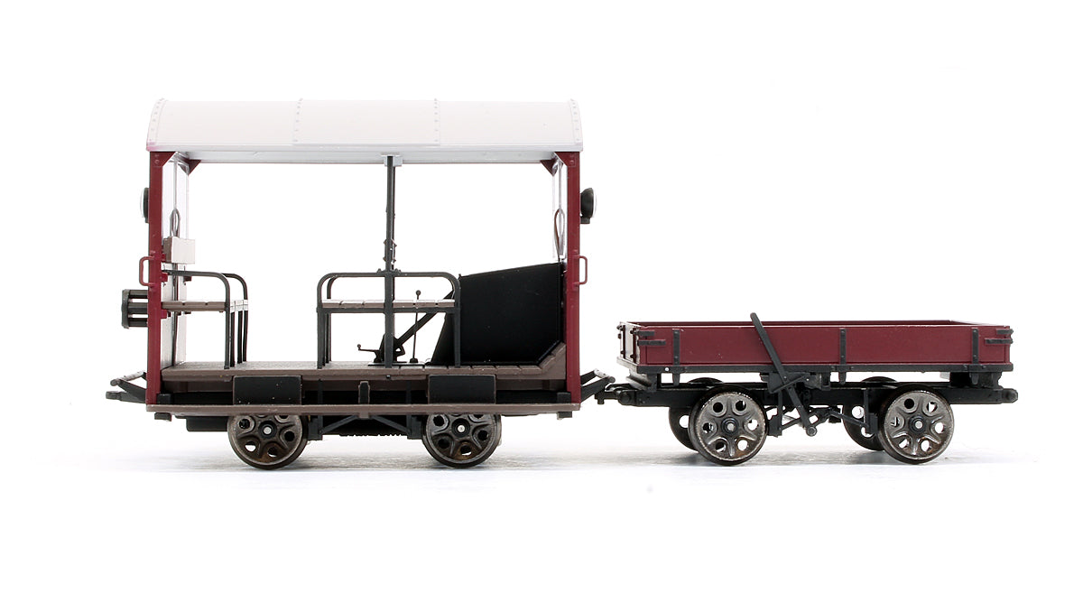 Pre-Owned Wickham Trolley & Trailer BR Maroon B14W (DCC Sound Fitted)