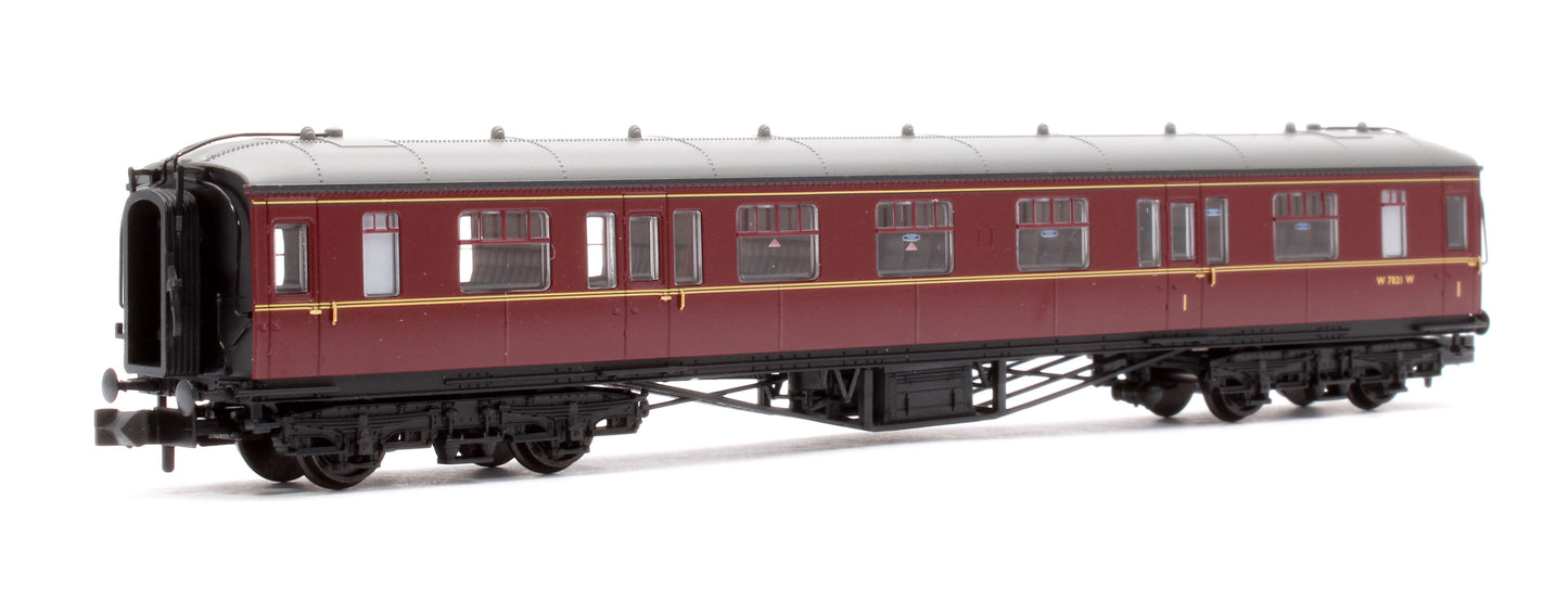 GWR Hawksworth Composite Corridor BR Maroon W7821W