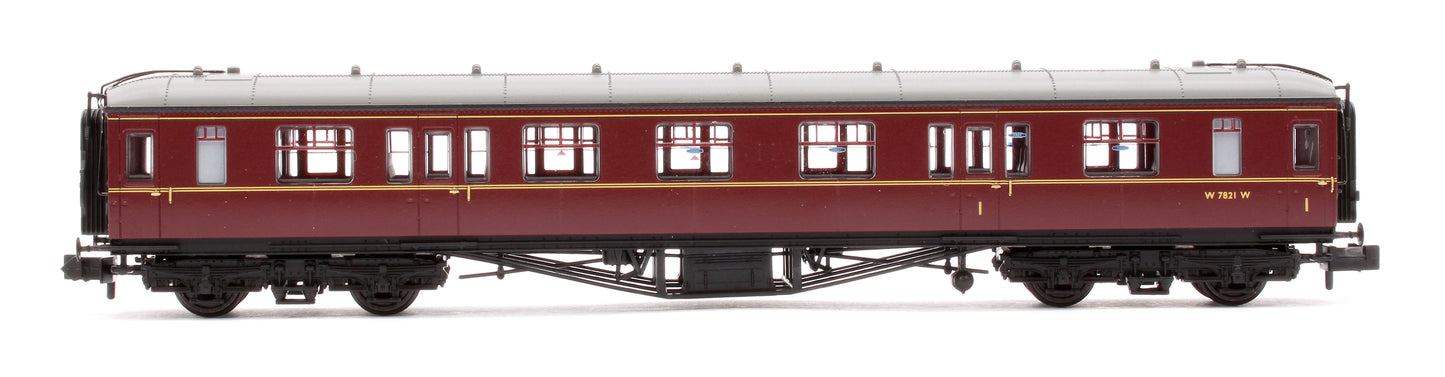 GWR Hawksworth Composite Corridor BR Maroon W7821W