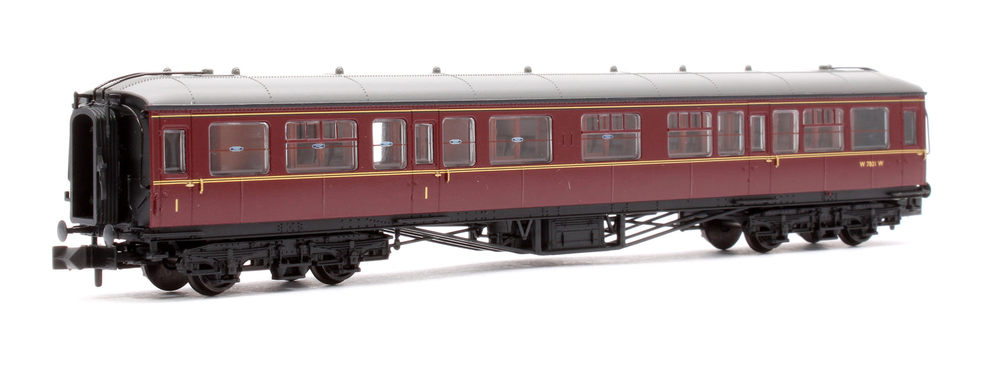 GWR Hawksworth Composite Corridor BR Maroon W7821W