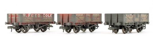 Pre-Owned Coal Trader 5 Plank Wagons Triple Pack - Weathered