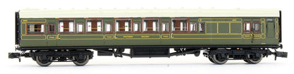 Pre-Owned Southern Maunsell High Window Lined Olive Green 6 Coach Set #456
