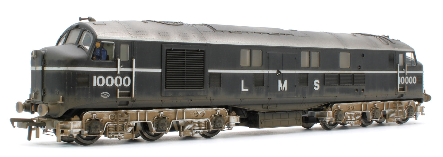 31-999ZW Bespoke Weathered LMS 10000 Black & Chrome With LMS Lettering Diesel Locomotive - Medium Weathered