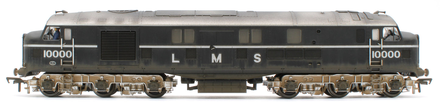 31-999ZW Bespoke Weathered LMS 10000 Black & Chrome With LMS Lettering Diesel Locomotive - Medium Weathered