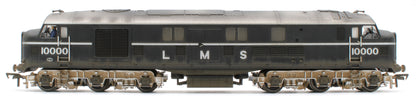 31-999ZW Bespoke Weathered LMS 10000 Black & Chrome With LMS Lettering Diesel Locomotive - Medium Weathered