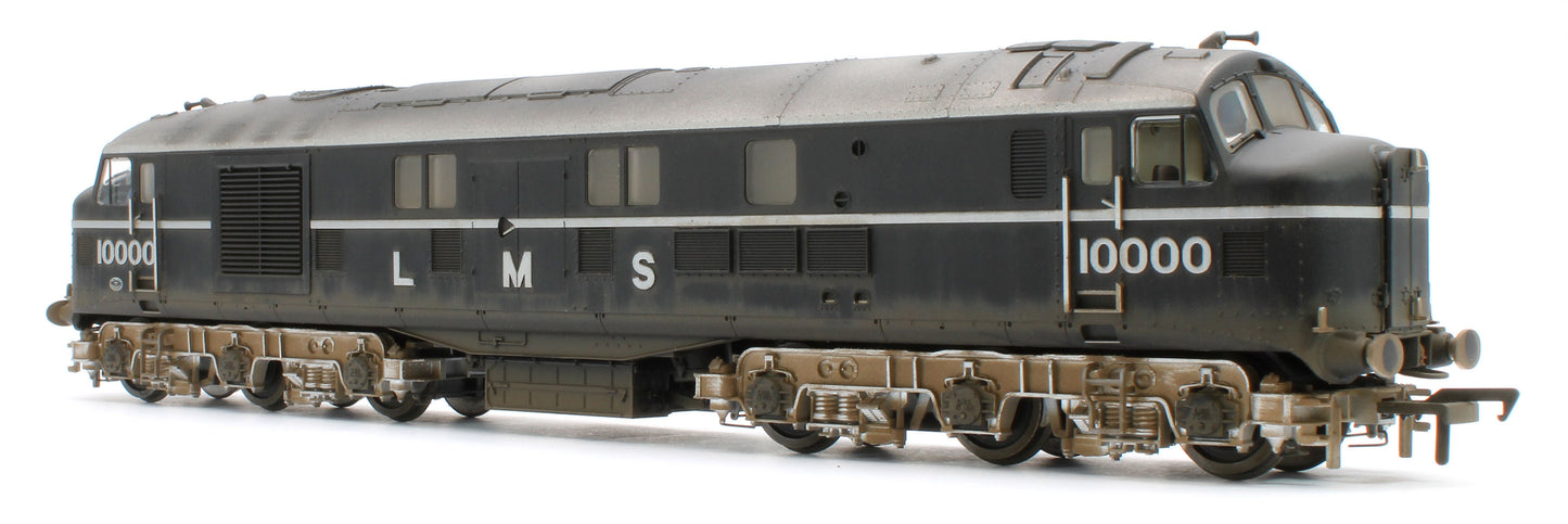 31-999ZW Bespoke Weathered LMS 10000 Black & Chrome With LMS Lettering Diesel Locomotive - Medium Weathered