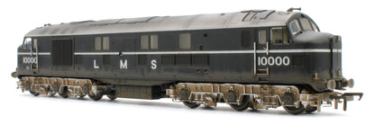 31-999ZW Bespoke Weathered LMS 10000 Black & Chrome With LMS Lettering Diesel Locomotive - Medium Weathered