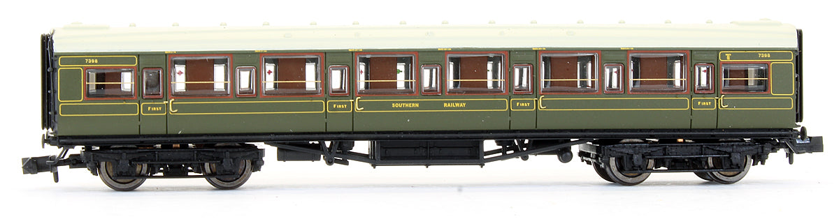 Pre-Owned Southern Maunsell High Window Lined Olive Green 6 Coach Set #456