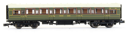Pre-Owned Southern Maunsell High Window Lined Olive Green 6 Coach Set #456
