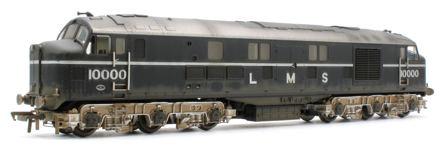 31-999ZW Bespoke Weathered LMS 10000 Black & Chrome With LMS Lettering Diesel Locomotive - Medium Weathered