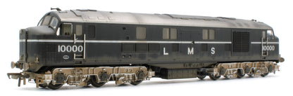 31-999ZW Bespoke Weathered LMS 10000 Black & Chrome With LMS Lettering Diesel Locomotive - Medium Weathered