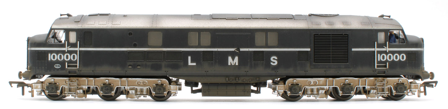 31-999ZW Bespoke Weathered LMS 10000 Black & Chrome With LMS Lettering Diesel Locomotive - Medium Weathered
