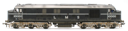 31-999ZW Bespoke Weathered LMS 10000 Black & Chrome With LMS Lettering Diesel Locomotive - Medium Weathered