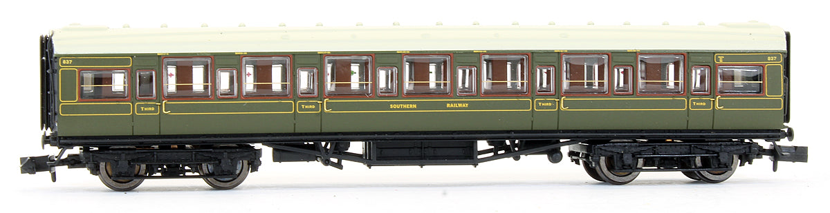Pre-Owned Southern Maunsell High Window Lined Olive Green 6 Coach Set #456