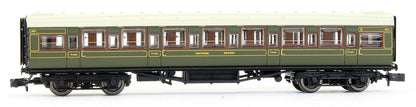 Pre-Owned Southern Maunsell High Window Lined Olive Green 6 Coach Set #456