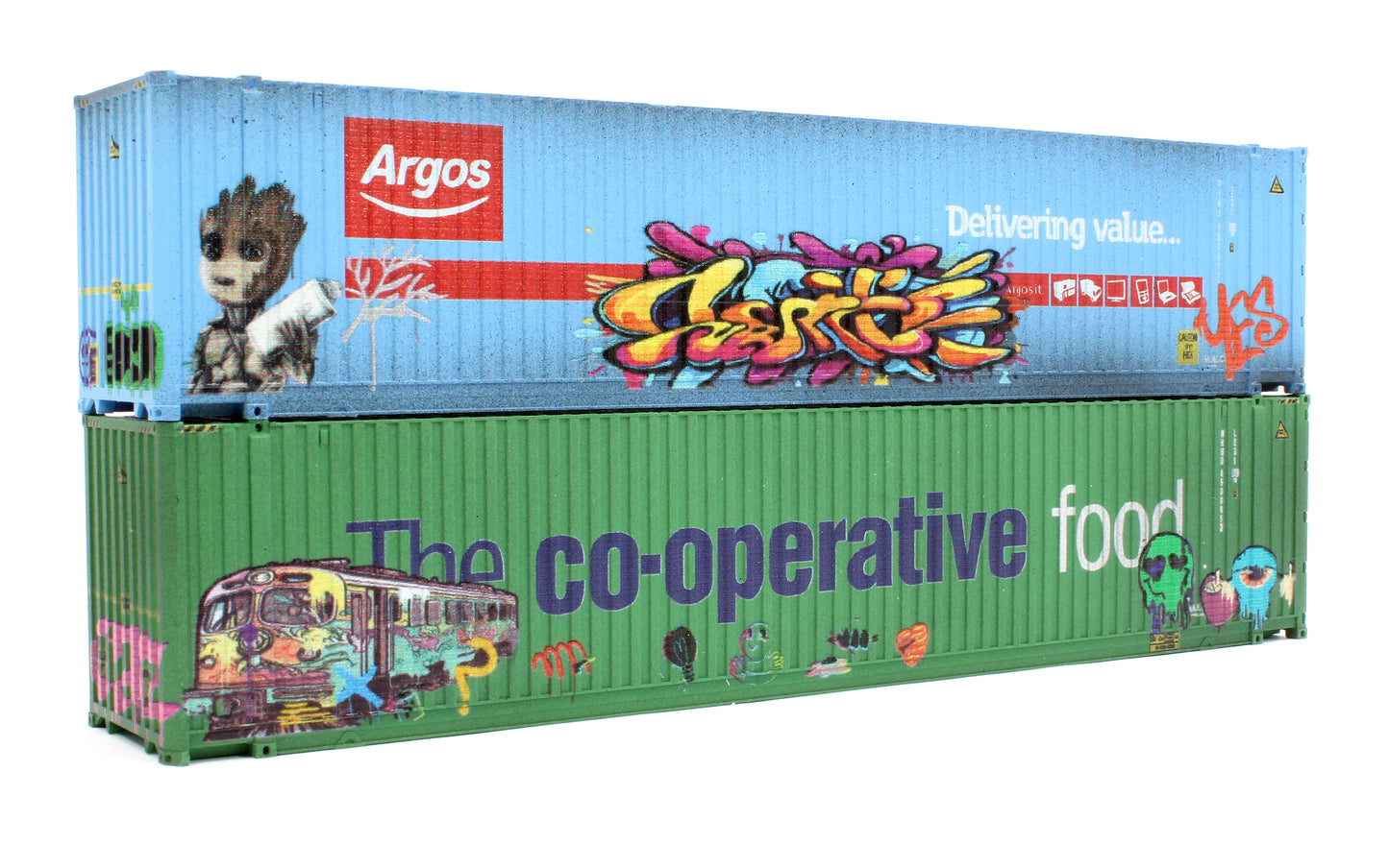 45Ft High Cube Twin Pack Argos Coop Graffiti