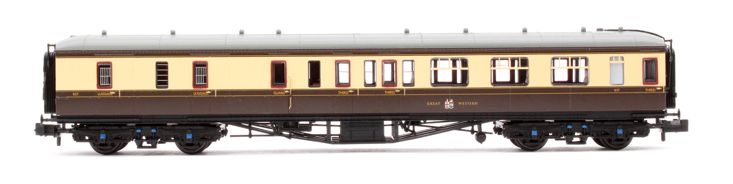 GWR Hawksworth Brake Third Corridor GWR Chocolate & Cream No.837