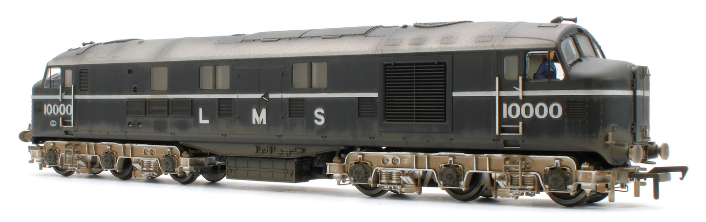 31-999ZW Bespoke Weathered LMS 10000 Black & Chrome With LMS Lettering Diesel Locomotive - Medium Weathered