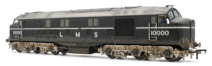 31-999ZW Bespoke Weathered LMS 10000 Black & Chrome With LMS Lettering Diesel Locomotive - Medium Weathered