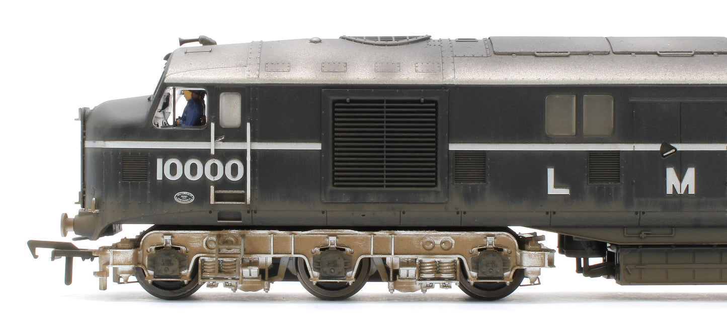 31-999ZW Bespoke Weathered LMS 10000 Black & Chrome With LMS Lettering Diesel Locomotive - Medium Weathered