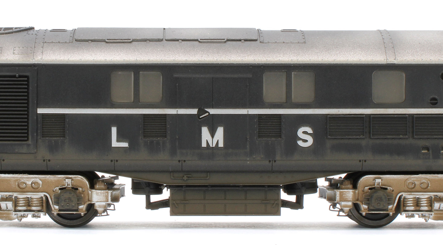 31-999ZW Bespoke Weathered LMS 10000 Black & Chrome With LMS Lettering Diesel Locomotive - Medium Weathered