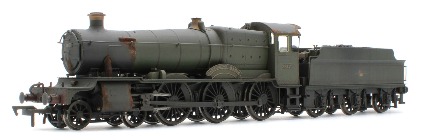 4S-001-013W Garsington Manor BR Lined Green Late Crest 78xx Manor Class 4-6-0 Steam Locomotive No.7817 - Heavy Weathered