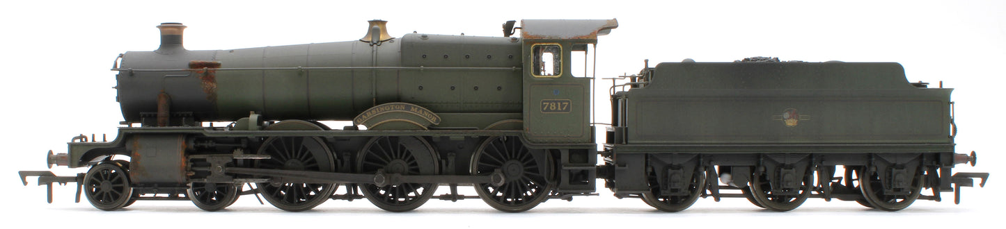4S-001-013W Garsington Manor BR Lined Green Late Crest 78xx Manor Class 4-6-0 Steam Locomotive No.7817 - Heavy Weathered