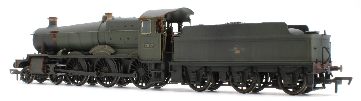 4S-001-013W Garsington Manor BR Lined Green Late Crest 78xx Manor Class 4-6-0 Steam Locomotive No.7817 - Heavy Weathered