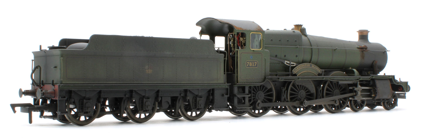 4S-001-013W Garsington Manor BR Lined Green Late Crest 78xx Manor Class 4-6-0 Steam Locomotive No.7817 - Heavy Weathered